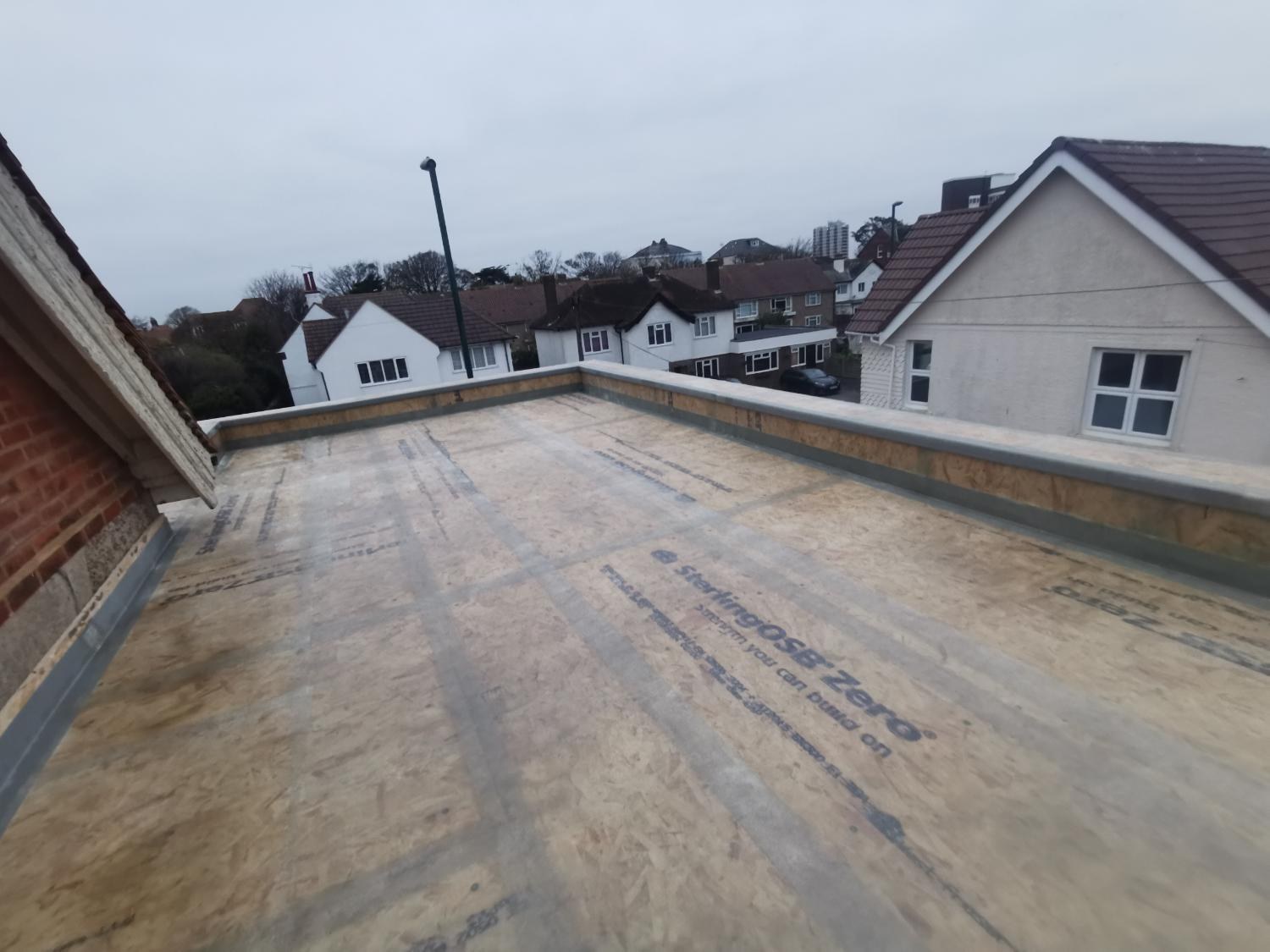 SterlingOSB deck and timber upstands before coating